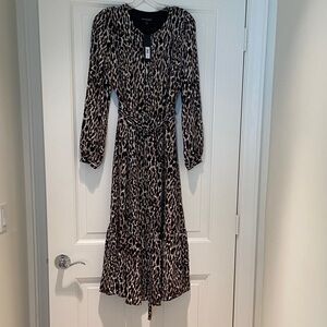 Banana Republic Stunning Full-length Leopard Print Dress Size 10